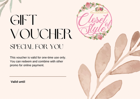 Closet of style gift card.